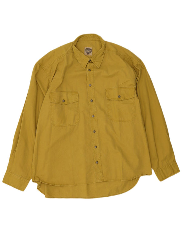 Vintage Mens Shirt XL Yellow Cotton