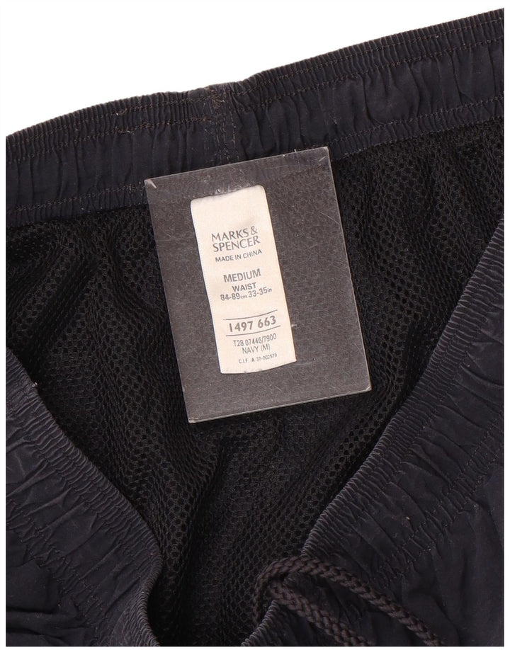 Marks & Spencer Mens Swimming Shorts Medium  Navy Blue Polyamide