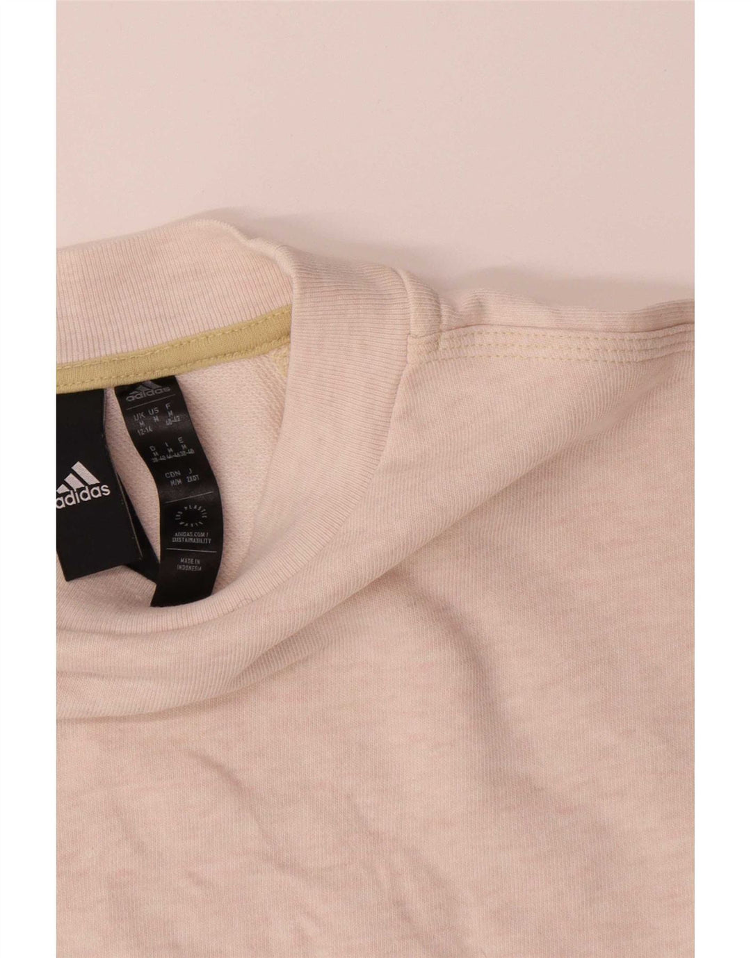 Adidas Womens Crop Sweatshirt Jumper UK 12/14 Medium Off White Flecked