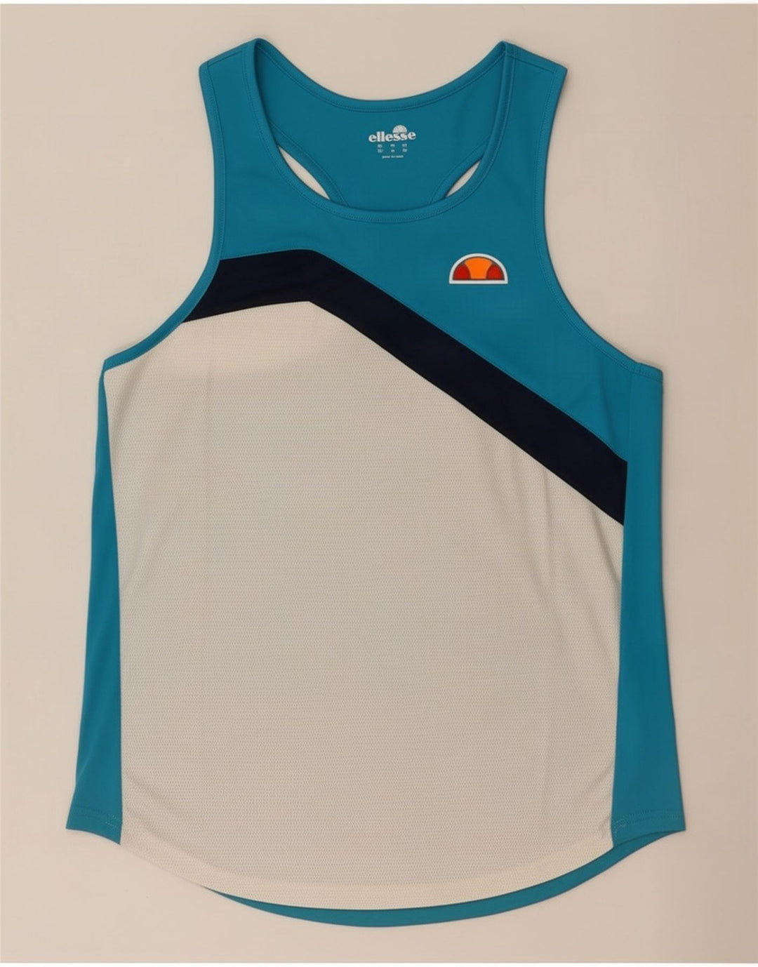Ellesse Mens Graphic Vest Top Medium Blue Colourblock Polyester