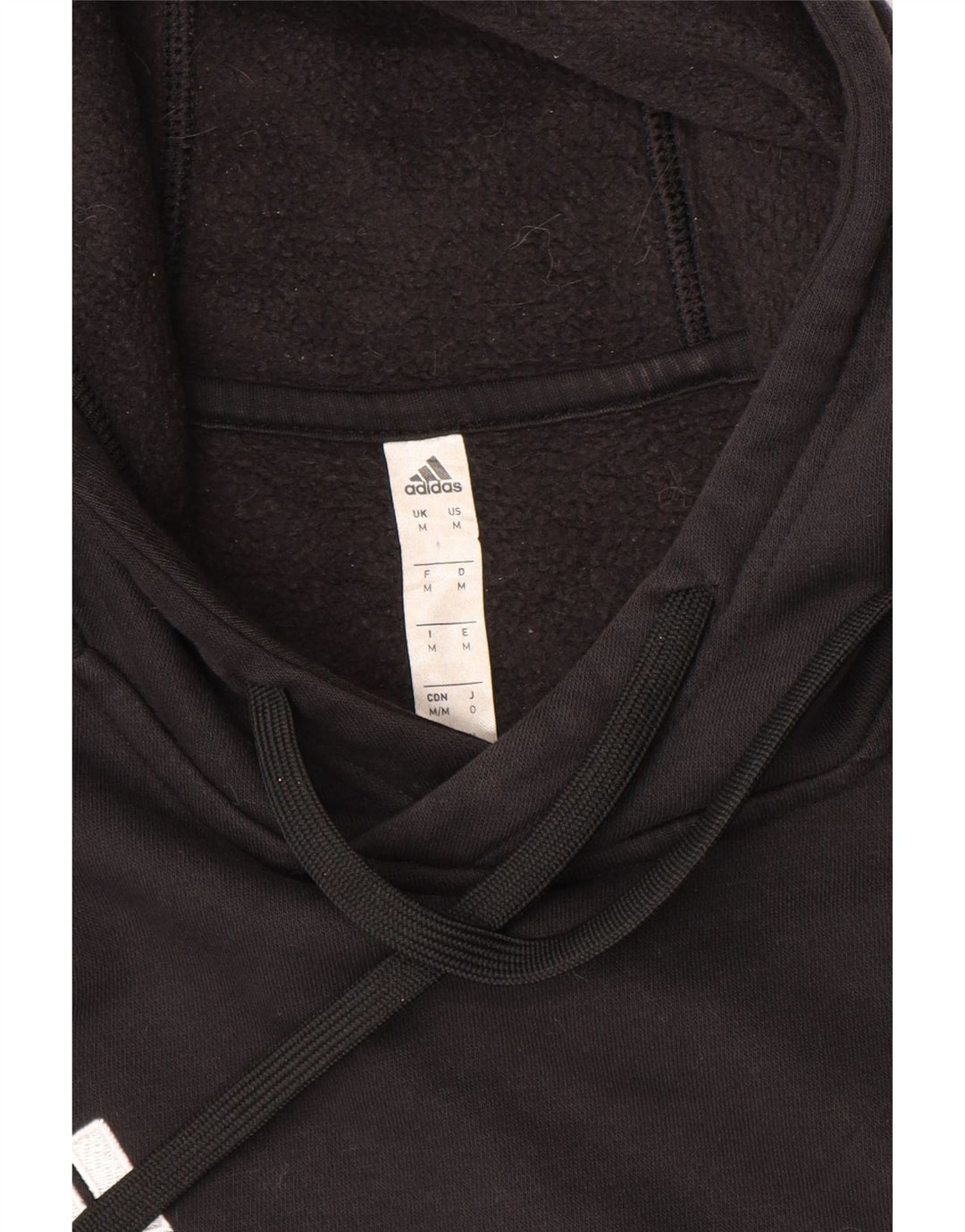 ADIDAS Mens Hoodie Jumper Medium Black Cotton