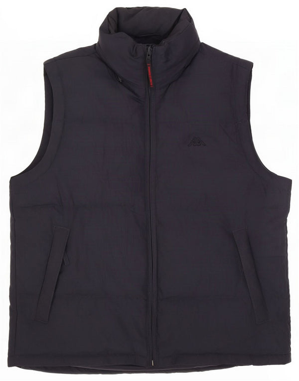 Kappa Mens Hooded Padded Gilet UK 38 Medium Navy Blue Polyester