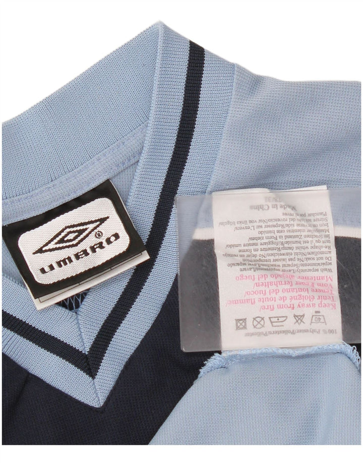 Umbro Mens T-Shirt Top Medium Navy Blue Colourblock Polyester