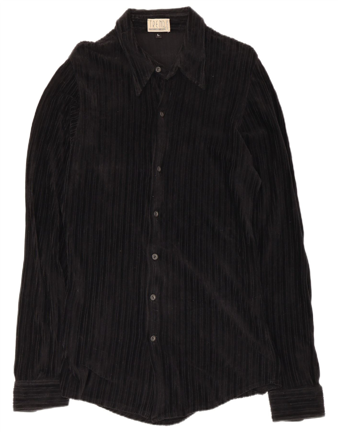 Trend Mens Corduroy Shirt Large Black