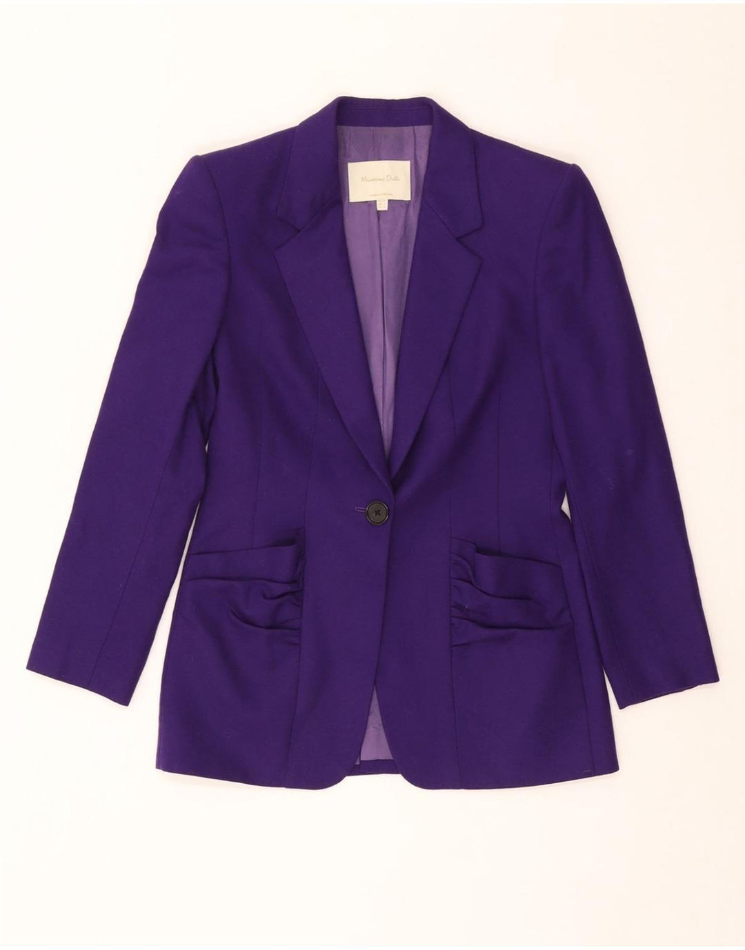 MASSIMO DUTTI Womens 1 Button Blazer Jacket EU 36 XS Purple Wool