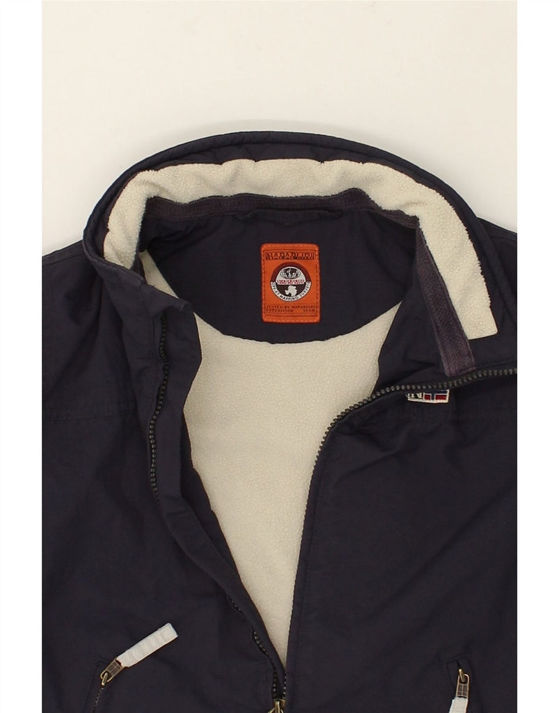 NAPAPIJRI Boys Windbreaker Jacket 7-8 Years Navy Blue Polyamide | Vintage Napapijri | Thrift | Second-Hand Napapijri | Used Clothing | Messina Hembry 