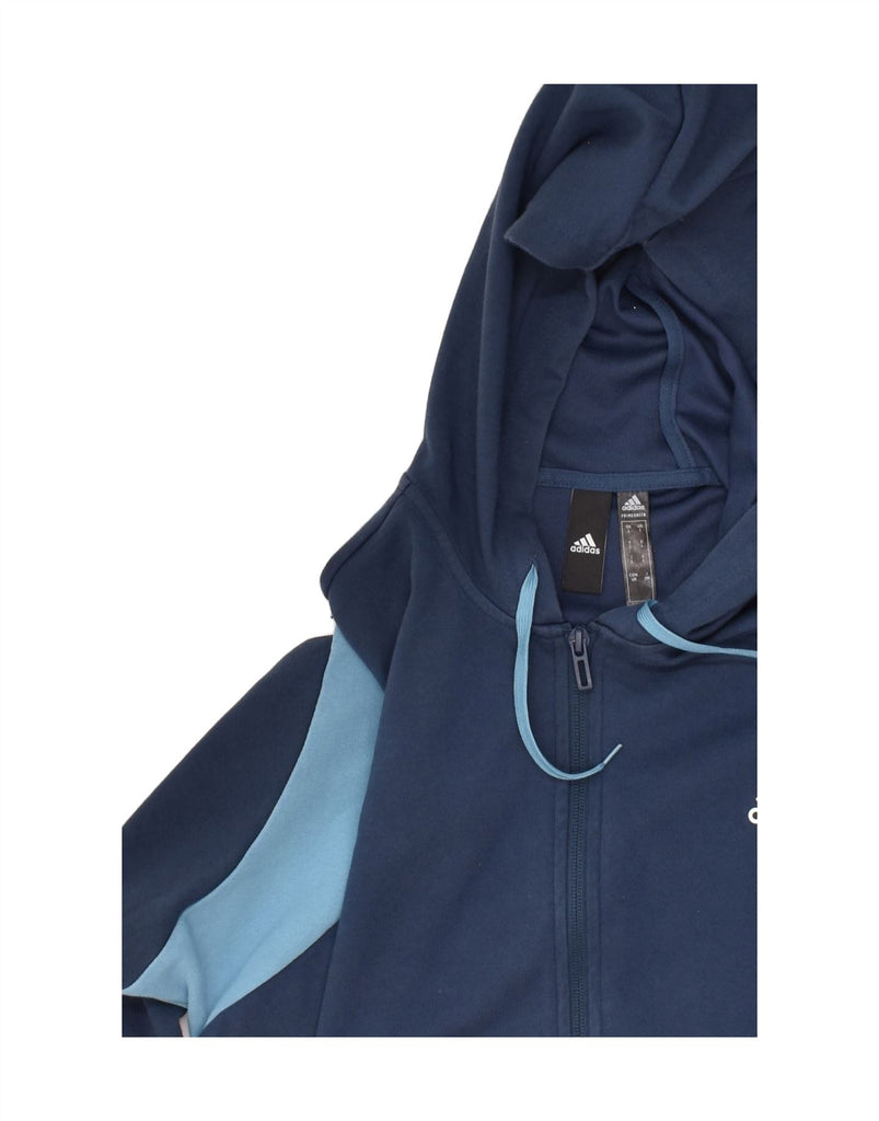 ADIDAS Mens Aeroready Graphic Zip Hoodie Sweater Large Navy Blue | Vintage Adidas | Thrift | Second-Hand Adidas | Used Clothing | Messina Hembry 