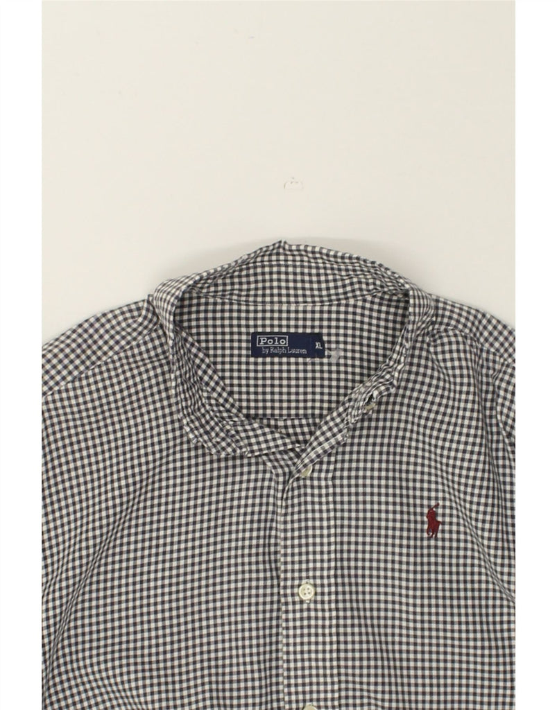 POLO RALPH LAUREN Mens Shirt XL Grey Gingham Cotton | Vintage Polo Ralph Lauren | Thrift | Second-Hand Polo Ralph Lauren | Used Clothing | Messina Hembry 