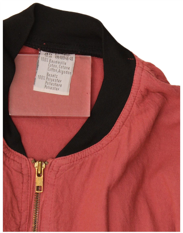Vintage Mens Loose Fit Bomber Jacket IT 48/50 Medium Red Cotton
