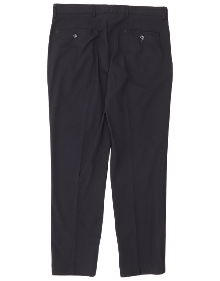 Marks & Spencer Mens Tailored Slim Suit Trousers W36 L31 Navy Blue