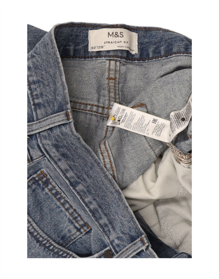 Marks & Spencer Mens Straight Jeans W32 L29 Blue Cotton