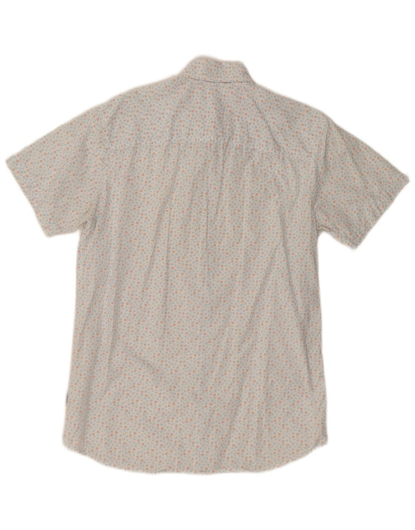 Jack & Jones Mens Short Sleeve Shirt Small White Spotted Cotton