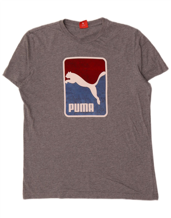 Puma Mens Graphic T-Shirt Top Large Grey