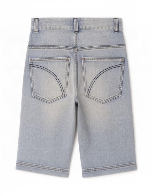 Benetton Boys Denim Shorts 10-11 Years XL W26 Blue Cotton