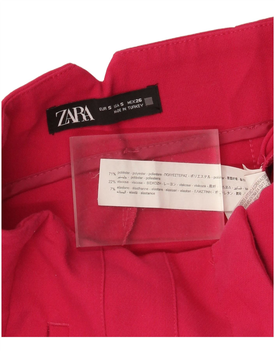 Zara Womens Tapered Suit Trousers Small W26 L26 Pink Polyester