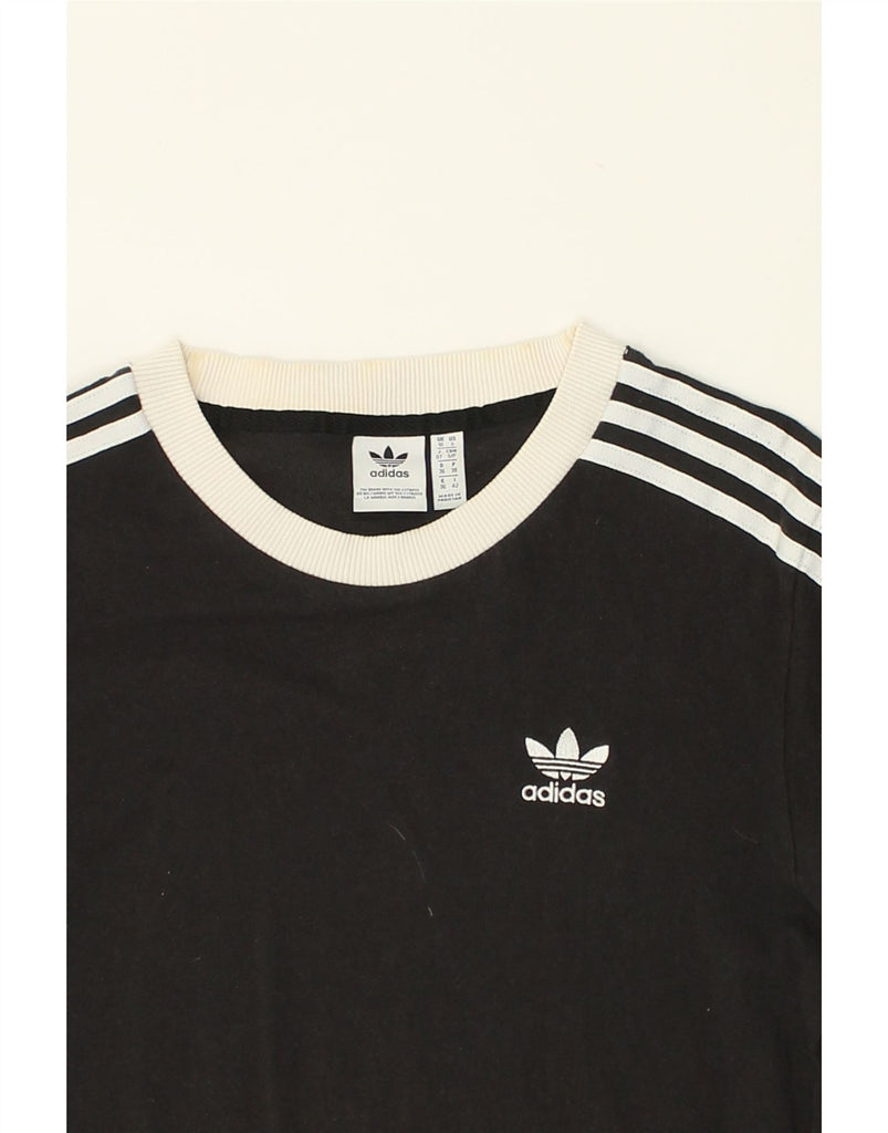 ADIDAS Womens T-Shirt Top UK 10 Small Black Cotton | Vintage Adidas | Thrift | Second-Hand Adidas | Used Clothing | Messina Hembry 