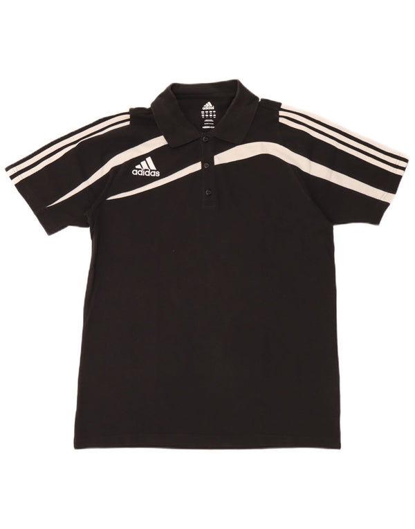 Adidas Mens Polo Shirt UK 40/42 Medium Black Colourblock Cotton