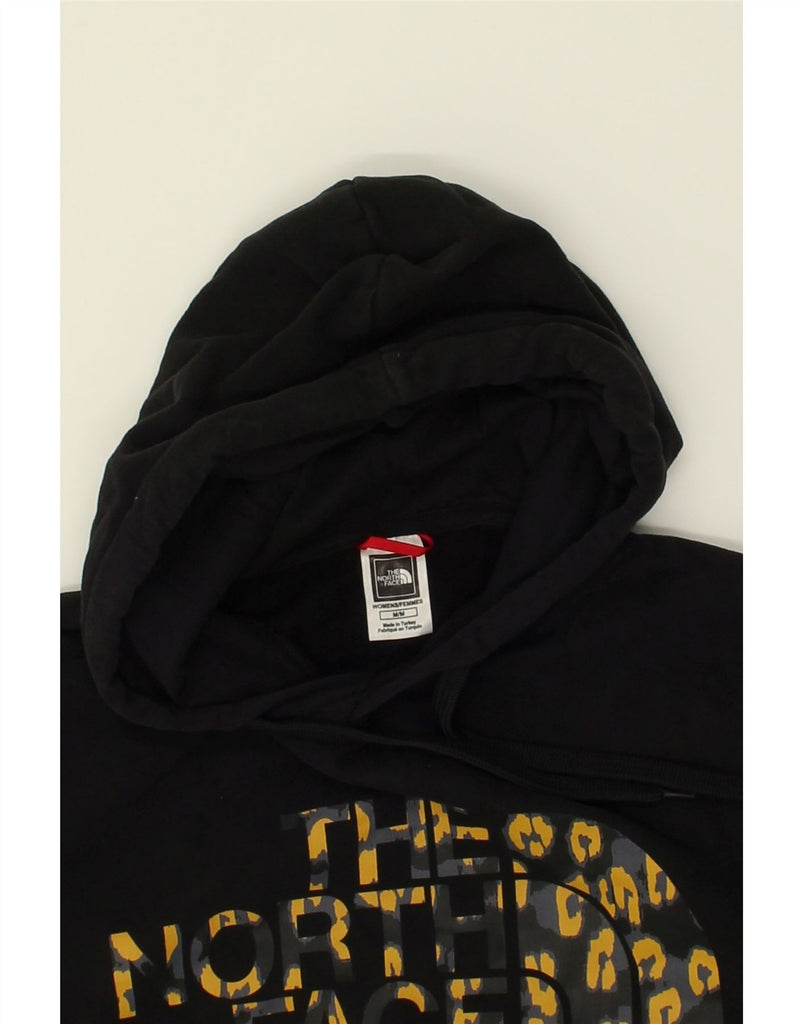 THE NORTH FACE Womens Graphic Hoodie Jumper UK 14 Medium Black Cotton | Vintage The North Face | Thrift | Second-Hand The North Face | Used Clothing | Messina Hembry 