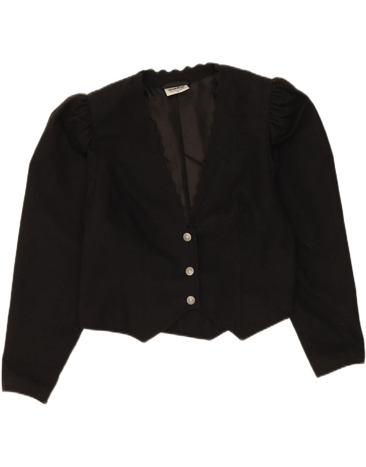 MEICO Womens Bolero Jacket UK 46 XL Black Wool Vintage Meico and Second-Hand Meico from Messina Hembry 