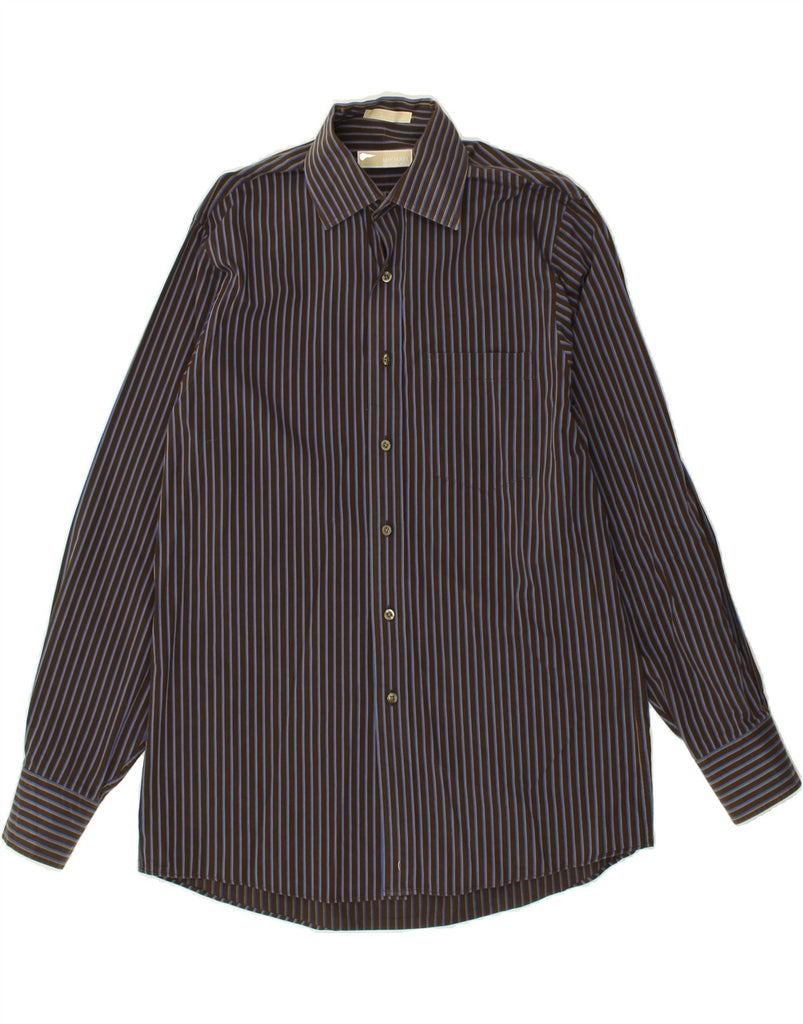 MICHAEL KORS Mens Shirt Size 15 1/2 Medium Brown Striped Cotton | Vintage Michael Kors | Thrift | Second-Hand Michael Kors | Used Clothing | Messina Hembry 