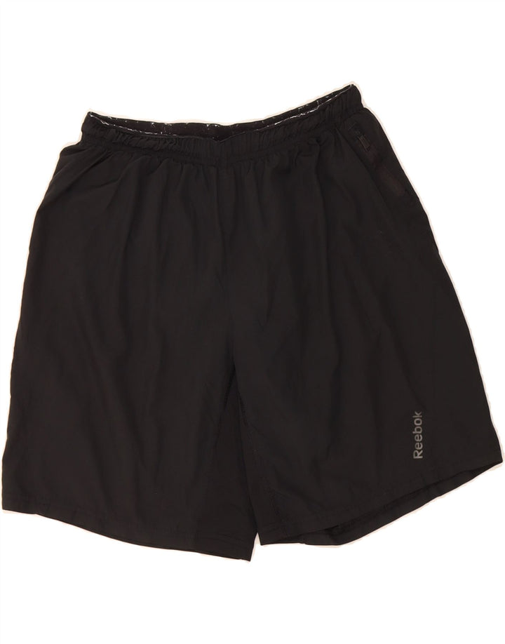 REEBOK Mens Sport Shorts Medium  Black Polyester Vintage Reebok and Second-Hand Reebok from Messina Hembry 