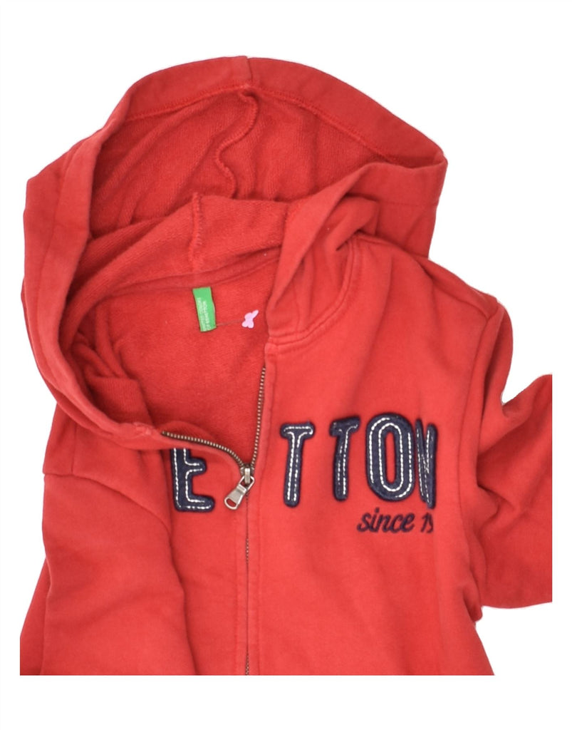 BENETTON Boys Graphic Zip Hoodie Sweater 10-11 Years XL  Red Cotton | Vintage Benetton | Thrift | Second-Hand Benetton | Used Clothing | Messina Hembry 