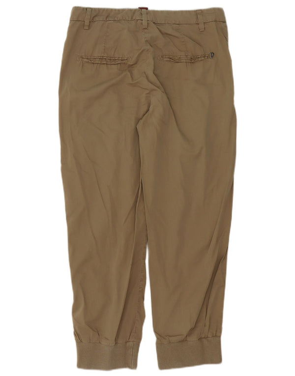 Dondup Womens Pegged Joggers Cropped Trousers EU 40 Medium W30 L24 Brown