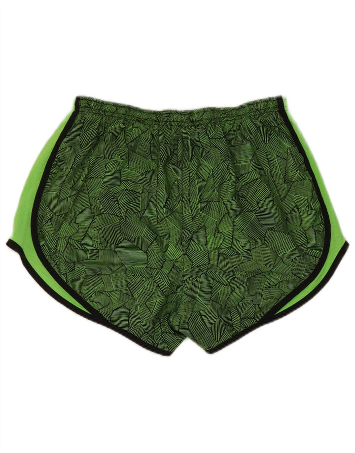 Nike Womens Dri Fit Sport Shorts UK 14 Medium Green Geometric Polyester