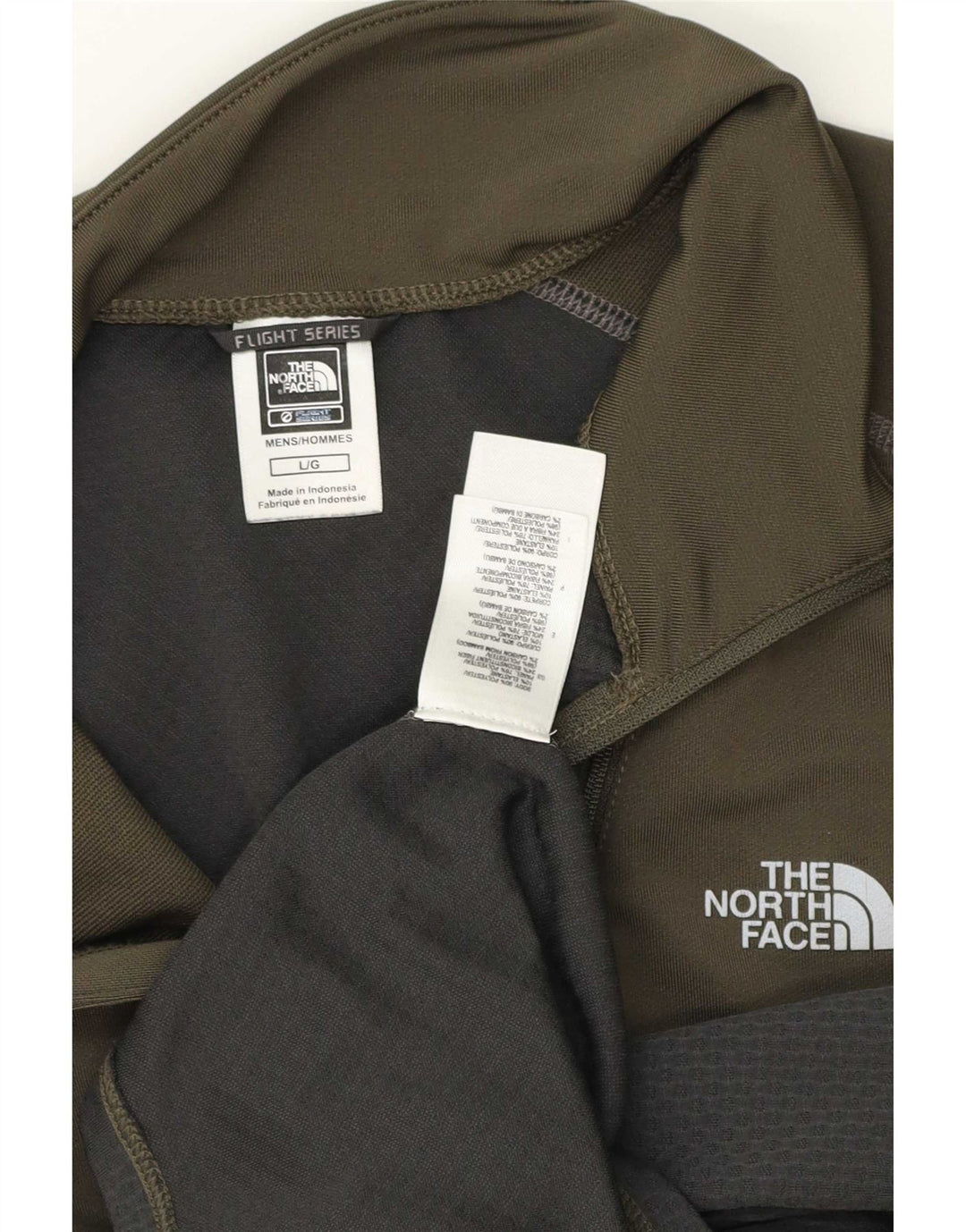 The North Face Mens Zip Neck Pullover Tracksuit Top Large Khaki Colourblock