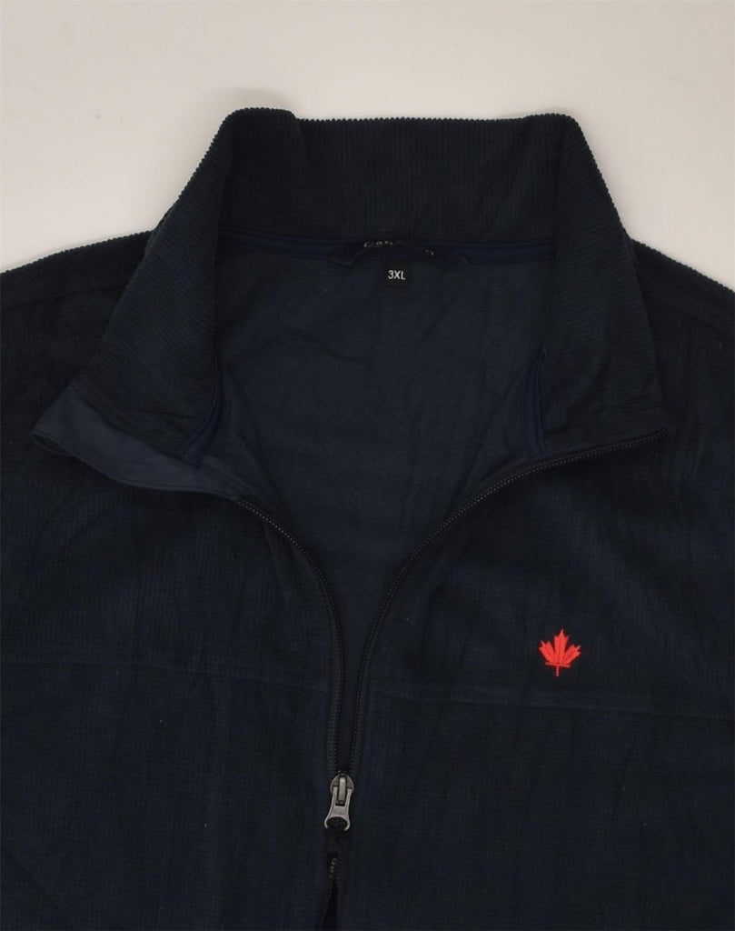 CANADIAN Mens Fleece Gilet UK 46 3XL Navy Blue Polyester | Vintage Canadian | Thrift | Second-Hand Canadian | Used Clothing | Messina Hembry 