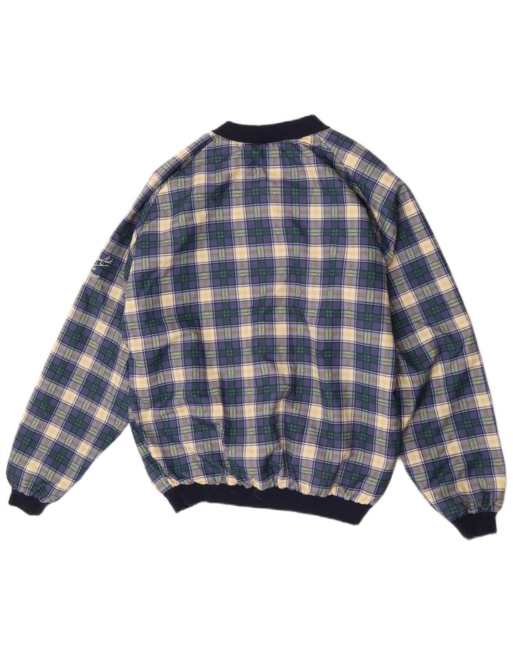 Bruce Clark Mens Sweatshirt Jumper Medium Navy Blue Check Cotton
