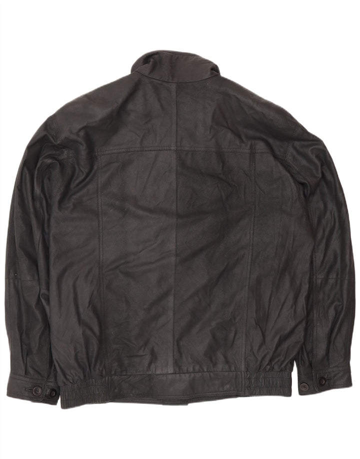 Banjara Mens Leather Jacket IT 52 XL Black Leather