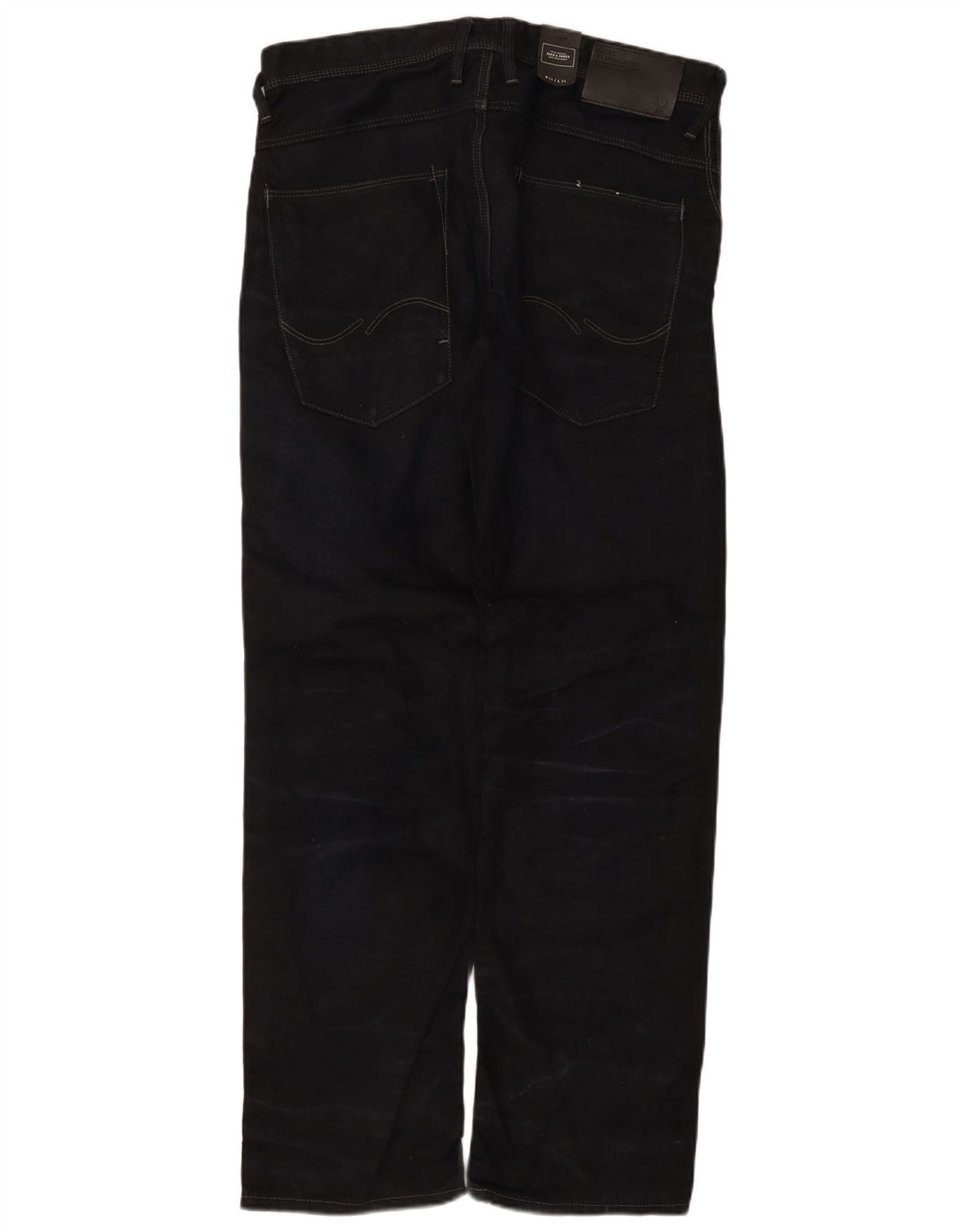 Jack & Jones Mens Straight Jeans W34 L34 Navy Blue Cotton