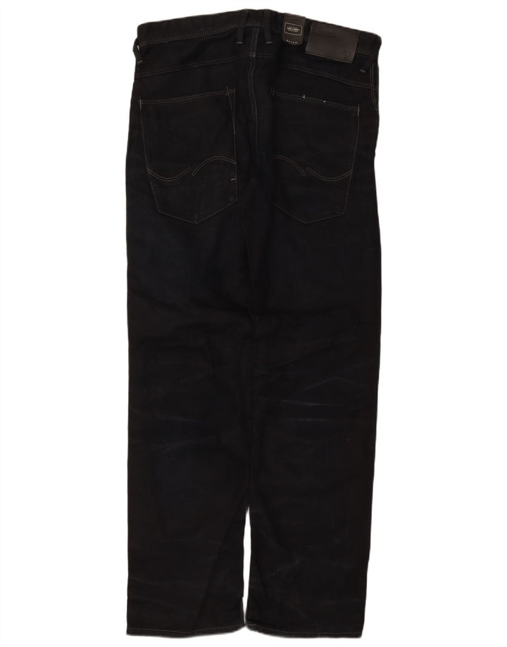 Jack & Jones Mens Straight Jeans W34 L34 Navy Blue Cotton