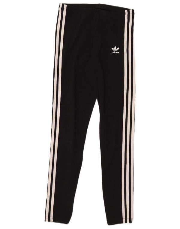 ADIDAS Girls Tracksuit Trousers 13-14 Years Black Cotton