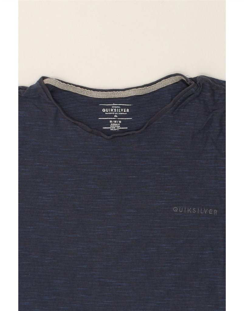 QUIKSILVER Mens Modern Fit T-Shirt Top Medium Navy Blue Striped Cotton | Vintage Quiksilver | Thrift | Second-Hand Quiksilver | Used Clothing | Messina Hembry 