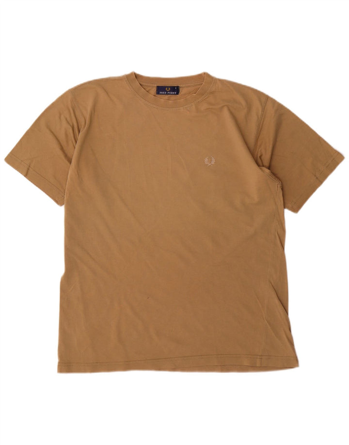 Fred Perry Mens T-Shirt Top Small Beige Cotton