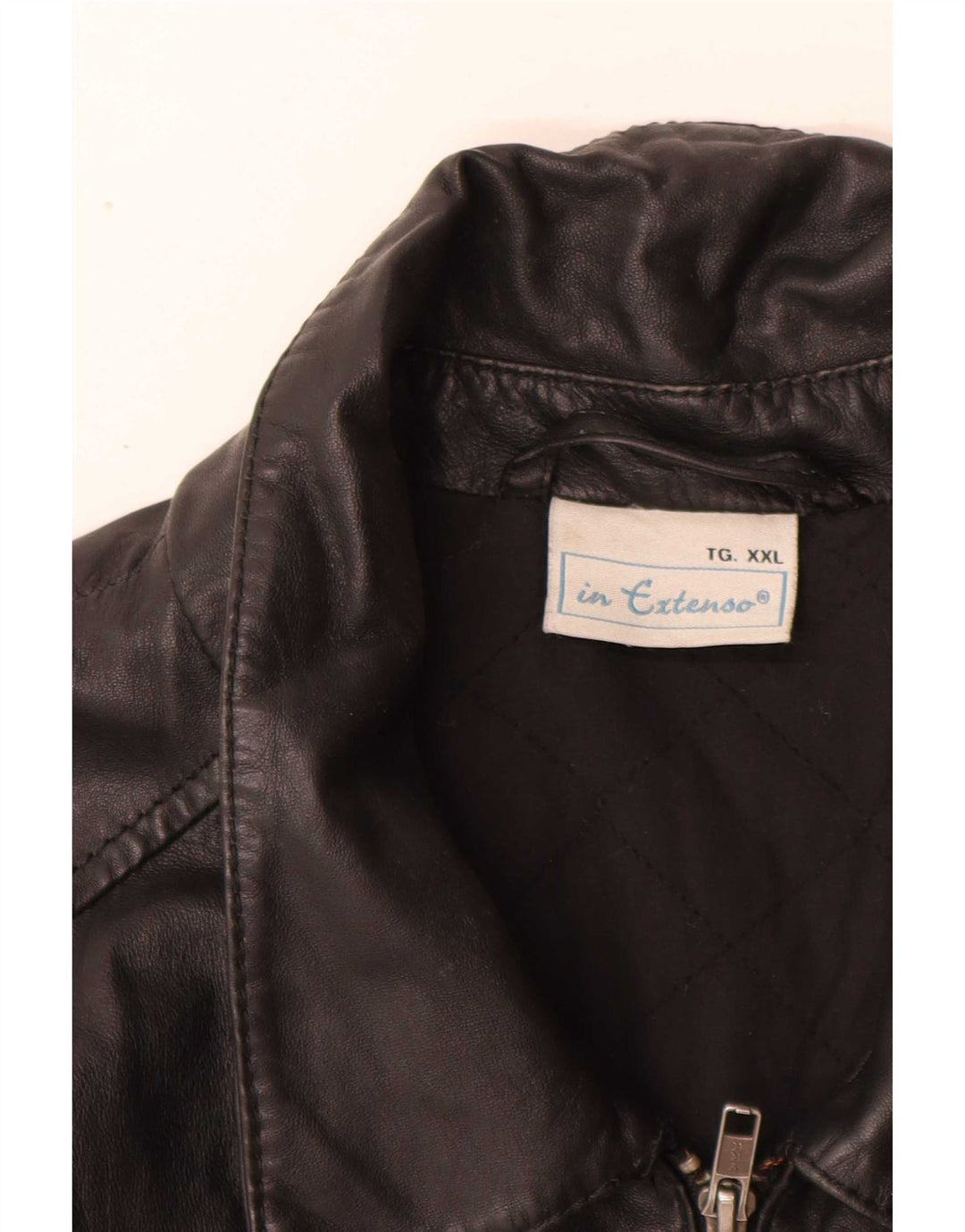 In Extenso Mens Leather Jacket UK 44 2XL Black