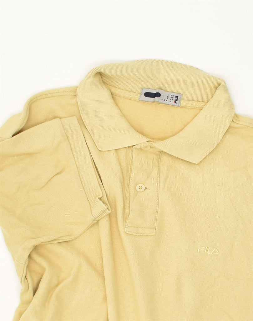 FILA Mens Polo Shirt IT 50 Medium Yellow Cotton | Vintage Fila | Thrift | Second-Hand Fila | Used Clothing | Messina Hembry 