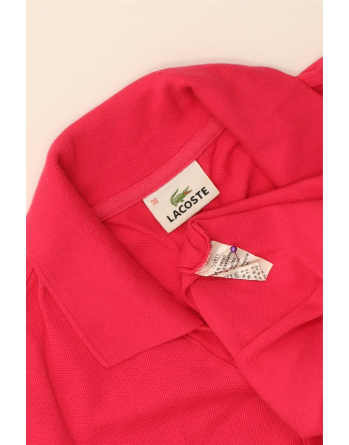 Lacoste Womens Sleeveless Polo Shirt Size 38 Medium Pink Cotton