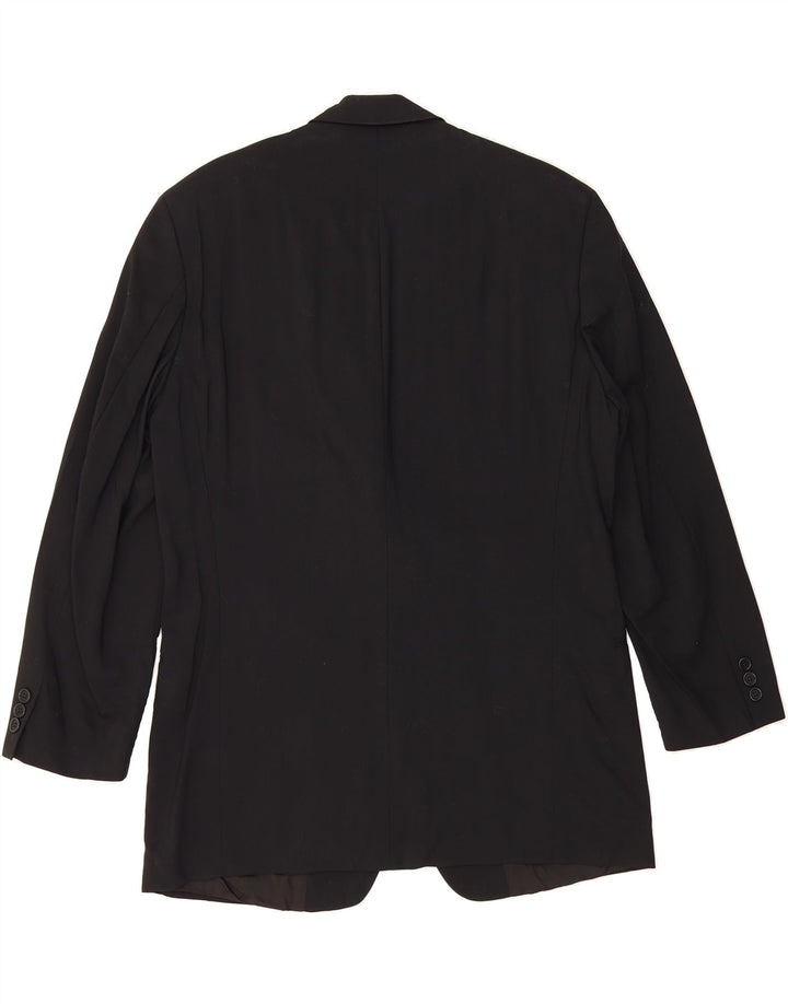 HUGO BOSS Mens 3 Button Blazer Jacket UK 40 Large Black Virgin Wool Vintage Hugo Boss and Second-Hand Hugo Boss from Messina Hembry 