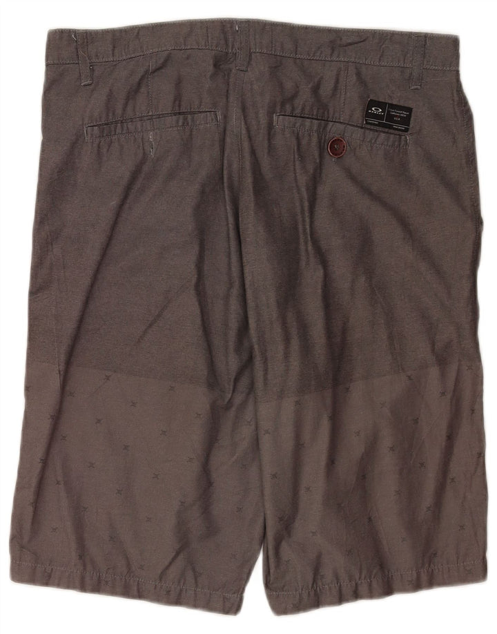 Oakley Mens Regular Fit Chino Shorts W34 Large Grey Spotted Cotton