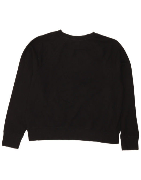 Dkny Womens Graphic Oversized Sweatshirt Jumper UK 6 XS Black Cotton