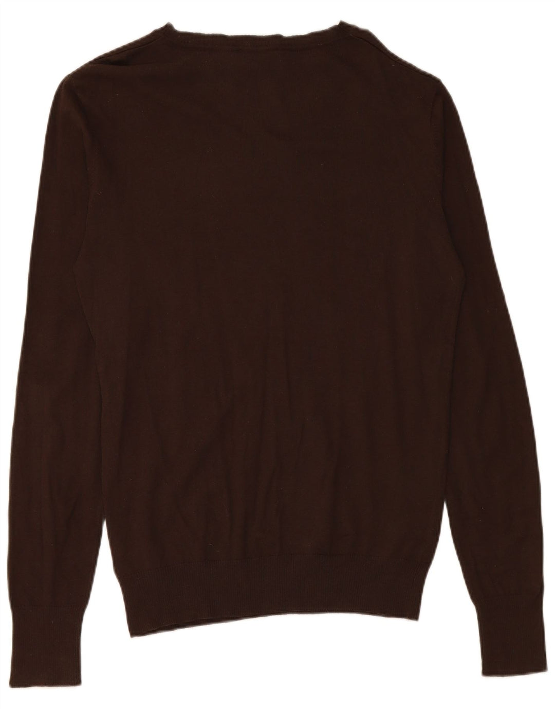 DIESEL Mens V-Neck Jumper Sweater Large Brown Cotton