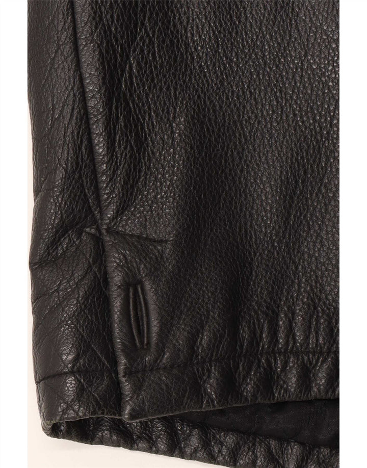 Angelo Litrico Mens Leather Jacket XL Black Classic