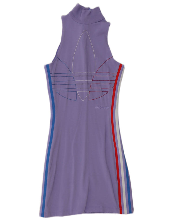 Adidas Womens Sleeveless Graphic Bodycon Dress UK 10 Small Purple
