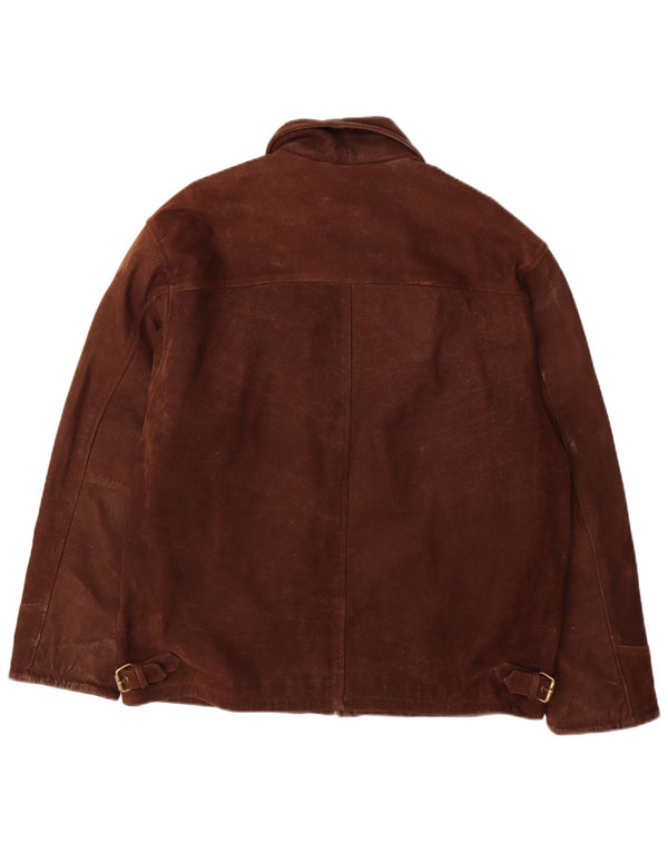 Vintage Mens Leather Jacket UK 40 Large Brown Leather