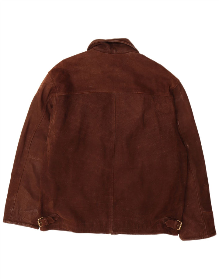 Vintage Mens Leather Jacket UK 40 Large Brown Leather
