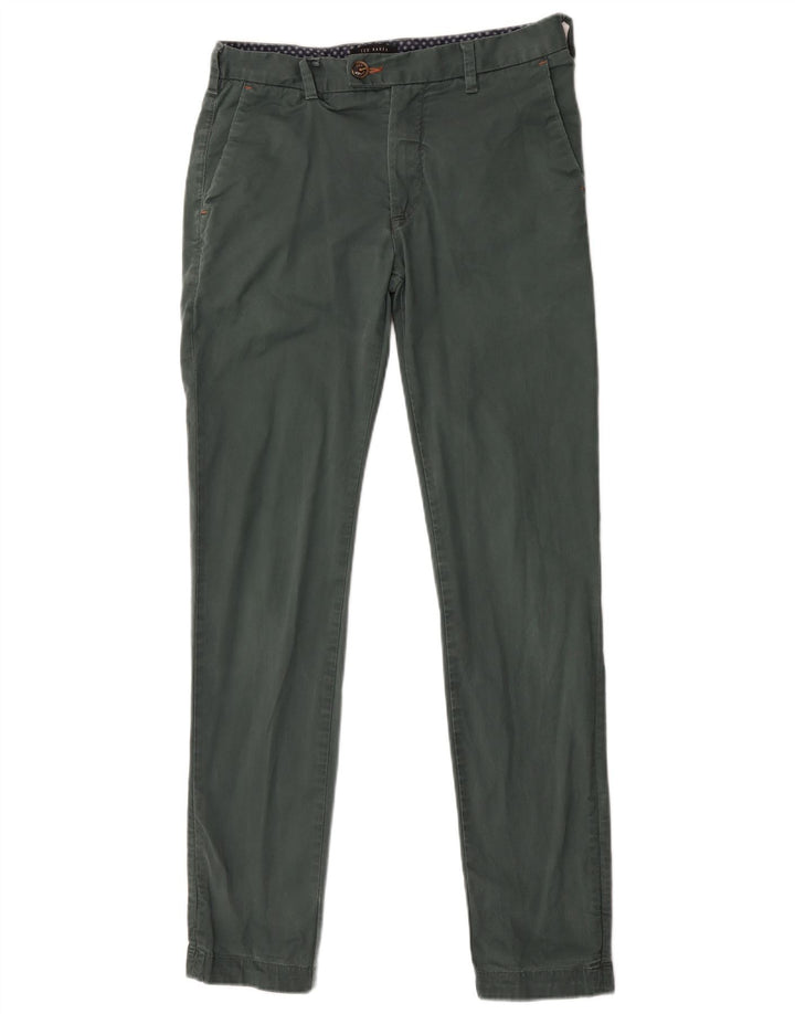 Ted Baker Mens Slim Chino Trousers W28 L31 Green Cotton
