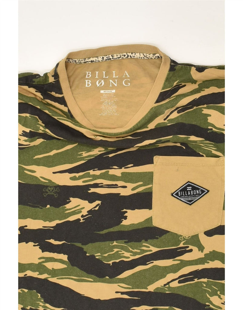 BILLABONG Mens T-Shirt Top Medium Khaki Camouflage Cotton | Vintage Billabong | Thrift | Second-Hand Billabong | Used Clothing | Messina Hembry 